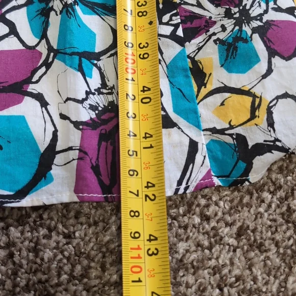 Cotton Floral Sleeveless Dress - Multicolor by Jones Studio Size 10 - Picture 7 of 12